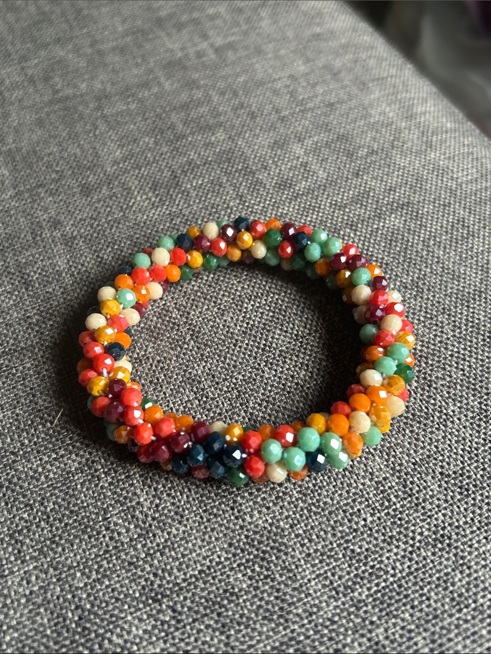 Handmade Bohemian Elastic Glass Bead Bracelet - Multi-Color Stretchable - Picture 8 of 10